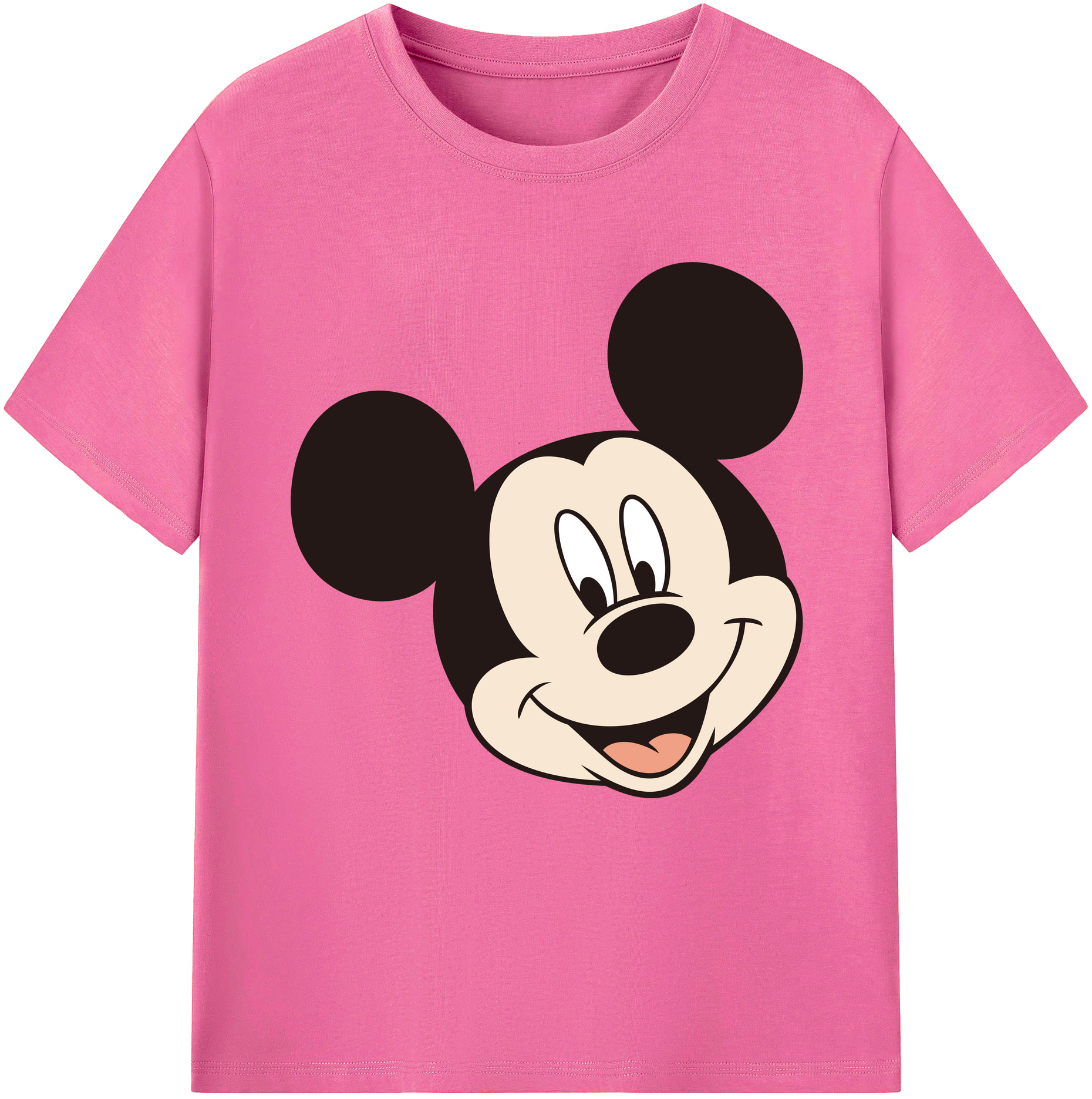 （画像用） ミッキーマウス Mickey Mouse レディースカジュアルプリントTシャツ（綿100％）